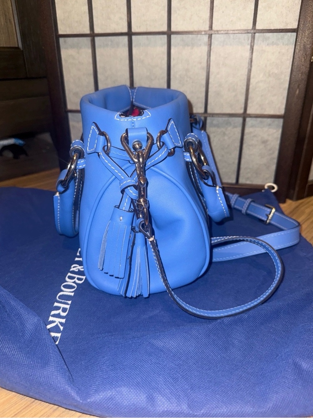 Dooney & Bourke Smooth Leather Sorrento Satchel - Marine Blue - Picture 3 of 15